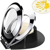 BIBURY Eierschneider aus Edelstahl, Eischneidewerkzeug, 2 in 1 Eierschneider Metall aus 304 Edelstahl, Professional Egg Slicer Schneider für Eier, Pilze, Erdbeeren, weiches Obst(spülmaschinenfest)