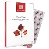 Healthspan Vene Vine 360mg | Gegen müde & schwere Beine | Unterstützt gesunde Beinvenenfunktionen | Roter Weinblatt-Extrakt | Zusätzliche Vitamine B1 & C | Vegan | 90 Tabletten
