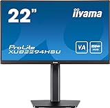 iiyama ProLite XUB2294HSU-B2 54,5cm (21,5') VA LED-Monitor Full-HD (HDMI, DisplayPort, USB3.0) FreeSync, Slim-Line, Höhenverstellung, PIVOT, schwarz
