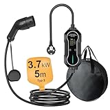 Hanstars Typ 2 Ladekabel 3.7KW, 16A, 5m Kabel–EV Ladekabel, Ladekabel Typ 2 Schuko für Elektrofahrzeuge, mit tragbarer Tragetasche