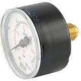 Fittingteile - Manometer waagerecht Ø 40, 50, 63 mm - Klasse 2.5 für Druckluft und Vakuum (Durchmesser: Ø 50 mm - Anzeigebereich: 0 bis 16 bar)