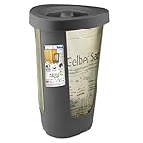 Rotho Fabu Müllsackständer gelber Sack mit Deckel, Kunststoff (PP recycelt) BPA-frei, anthrazit, (40,0 x 40,0 x 62,1 cm)
