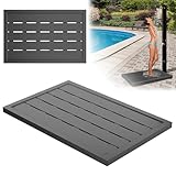 NAIZY Bodenelement 100x65x4 cm PP-Kunststoff Bodenplatte für Outdoor Gartendusche Solardusche Anti Rutsch Bodenplatten Duschboden, Anthrazit
