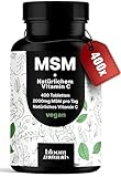 MSM Tabletten Hochdosiert - 400 Stück - 2000 mg MSM + Natürliches Vitamin C - Alternative zu Kapseln - Vegan & Produziert in Deutschland