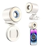 2-in-1 magnetisches, tragbares iPhone-Selfie-Licht mit Ventilator, Mini-Handy-Ringlicht, 3 Beleuchtungsfarben und einstellbare Windgeschwindigkeit, faltbar und einziehbar, geeignet für Foto