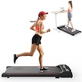 Elektrisches Laufband, Home Laufband 120kg, 1-6km/h Walking Pad mit LED-Anzeige und Bluetooth-Lautsprecher, Fernbedienung und App, Platzsparend, Kompakte Laufband für Zuhause und Büro