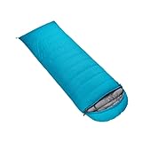 Winter-Daunenschlafsäcke für Erwachsene – wasserdichte Camping-Wanderausrüstung, warme Überlebensausrüstung, leichte Snugpak-Matratze, verdickt, kältebeständig (Blau, 400 g)