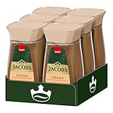 Jacobs Crema, löslicher Bohnenkaffee, Instant-Kaffee aus gerösteten Kaffeebohnen, 6 x 200g