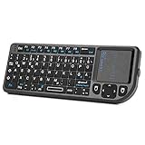 Rii X1 Mini Tastatur Wireless, Smart TV Tastatur, Kabellos Tastatur mit Touchpad, mini Keyboard für Smart TV Fernbedienung/PC/PAD/XBox 360/ PS3/Google Android TV Box/HTPC/IPTV (De Layout)