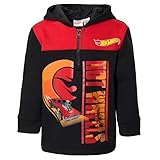 Hot Wheels Kapuzenpullover mit halbem Reißverschluss für Kleinkinder bis große Kinder, Schwarz, 6