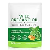 120 Oregano-Öl Kapseln mit Schwarzkümmelöl – Höchste Vegan & GMO-frei, Unterstützt Immunsystem & Verdauungsgesundheit-Oreganoöl