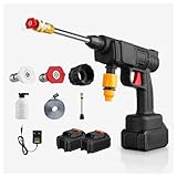 Cordless Pressure Washer, 600 W, Zwei 24 V 1500 Mah Batterien Terassenreiniger, Handheld Foam Sprayer, Zur Fensterreinigung