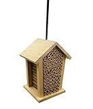 Dehner Natura Premium Insektenhotel Louisiana, Insektenhaus / Nistkasten für Bienen/Schmetterlinge/Käfer, ca. 19 x 15 x 12 cm, Kiefernholz, natur