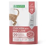 Nature’s Protection Nassfutter für Katzen - Getreidefreies Katzennassfutter mit Huhn, Lachs & Thunfisch - Hypoallergenes Katzenfutter für Gewichtskontrolle, Verdauung & Fell (22 x 100g)