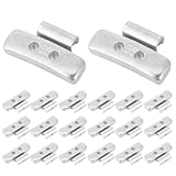 CFTGIW 40 Stück 25 G 0,88 Unzen Reifen-Rad-Auswuchtgewicht, Clip-On-Gegengewicht für Pkw und Leichte LKW Bis 17 Zoll, Aluminiumlegierung, P-Stil, Stahl-Radgewichtsclip