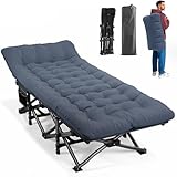 ATORPOK SHOP Campingbett feldbett klappbar, Faltbar Gästebett bis 200 kg für,mit Seitentasche, tragbares Campingliege，Outdoor, Garten, Reisen, Camping, Indoor (Blau)