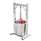 DIFU 12L Obstpresse Obstmühle Apfelpresse Profi Fruchtpresse Weinpresse Entsafter Saftpresse Edelstahl Fruit Crusher aus mit hydraulischer Wagenheberhilfe für die Weinher