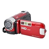 Yunir Videokamera-Camcorder, Digitalkamera-Recorder, Full HD 4K, 30 FPS, 48 MP, 2,7 Zoll, 16-facher Digitalzoom, Vlogging-Kamera-Recorder, mit USB-Kabel (Rot)