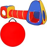 KRUZZEL Kinder-Spielzelt mit Tunnel Spielhaus für Baby und Kleinkinder 3 Teile Spiele Indoor Outdoor 23871