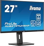 iiyama Prolite XUB2797UHSNP-B1 68,5cm 27' IPS LED-Monitor 4K UHD HDMI DP-in/Out DaisyChain USB3.2 USB-C Dock 96W RJ45 LAN KVM-Switch Slim-Line Höhenverstellung Pivot AdaptiveSync schwarz