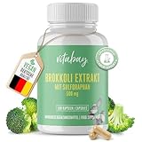 Vitabay Brokkoli Extrakt 500mg • 180 vegane Kapseln • Mit Sulforaphan • Ohne Gentechnik • Vitaminbombe • Reines Extrakt • Pharmaqualität