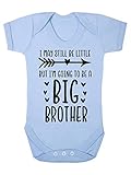 Baby-Strampler mit Aufschrift 'I May be Little but I'm Going to be a Big Brother', 0-3 Monate, Pastellblau