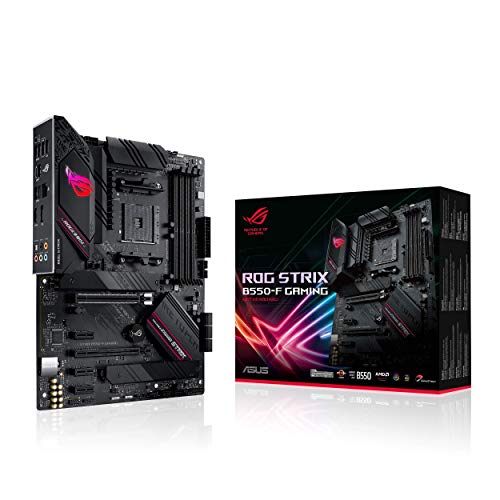 ASUS ROG Strix B550-F Gaming Mainboard Sockel AM4 (ATX, Ryzen, PCIe 4.0, Intel 2,5 Gbit/s-Ethernet, 2x M.2 mit Kühlern, SATA 6Gbit/s, USB 3.2 Gen 2, Aura Sync) Schwarz