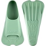 CAPAS Kurze Trainingsflossen für Schwimmen | Komfortable Silikon Schwimmflossen | Kurzflossen | Taucherflossen | Unisex Flossen für Kinder Erwachsene | Kurze Klinge Beinstärke aufbauen (Grün, S)