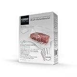 CASO Profi- Folienbeutel 20x30 cm / 50 Beutel, für alle Vakuumierer, BPA-frei, sehr stark & reißfest ca. 150µm, aromadicht, kochfest, Sous Vide, wiederverwendbar, inkl. Food Manager Sticker