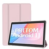 PRITOM 7 Zoll Tablet Android 11, 4GB (2+2 Expand), 32 GB, (Expandable 128GB) Tablet PC mit Quad Core Prozessor, 3500 mAh, HD IPS Display, Dual Kamera, WiFi, Bluetooth, Tablet mit Pinkem Gehäuse