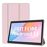 PRITOM 7 Zoll Tablet Android 11, 4GB (2+2 Expand), 32 GB, (Expandable 128GB) Tablet PC mit Quad Core Prozessor, 3500 mAh, HD IPS Display, Dual Kamera, WiFi, Bluetooth, Tablet mit Pinkem Gehäuse