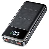 30000mAh Power Bank USB C 22,5W, Powerbank PD20W Schnellladefunktion, Externe Handyakku Tragbares Ladegerät mit LED Display 3 Ausgängen 2 Eingängen Protable Mobile Power Bank Station für Smartphones