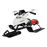 HuKaiL Schlitten, Skischlitten mit DREI Verstellbaren Gängen, Lenkschlitten Snowboard 80Kg Tragfähigkeit mit Bremse Lenkrad Zugseil für Jugendliche ab 3 Jahren und Erwachsene, 124 * 51 * 43.5cm, Rot