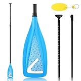 LEDONNE Carbon SUP Paddel, 3-teilig, verstellbar, Stand-Up-Paddel, leichter Kohlefaser-Schaft, schwimmendes, tragbares Paddel-Ruder, blau