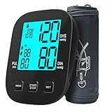 PANACARE Oberarm Blutdruckmessgeräte, 3.5“ Großes Display mit Hintergrundbeleuchtung | Arrhythmie-Erinnerung | 2Users&198Daten | Oberarmumfänge von 22-42 cm, Automatische Blutdruckmonitor, Weiß