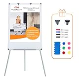 MAKELLO Flipchart 90x60cm, Whiteboard mit Ständer, Höhenverstellbar, Trocken Abwischbar, Tragbare, Magnetische, Flipcharts für Büro
