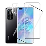 2+2 Stück Carantee 3D Schutzfolie für Panzerglas für Huawei P40 Pro 5G mit Kameraschutz, Anti-Kratzen Huawei P40 Pro Displayschutzfolie, Ultradünn Keine Blasen Anti-Staub Schutzglas für Huawei P40 Pro