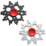 Aokelily 23-in-1 Schneeflocken-Multitool, Edelstahl-Schneeflockenschlüssel Flaschenöffner Schraubendreher-Kit, tragbare Gadgets für Männer Outdoor Reisen Camping für Geschenke (Rot)