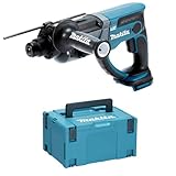 Makita Akku-Kombihammer f. SDS+ 18,0V im MAKPAC ohne Akku 1,5 Ah, ohne Ladegerät, DHR202ZJ, Blau, Silber