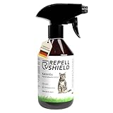 RepellShield® Natürliches Katzenabwehrspray - 250ml - Katzenschreck Spray zum Katzen vertreiben & Anti Kratz Spray Katzen, Fernhaltespray Katzen, Katzenabwehr Garten - Ohne Flecken & Rückstände