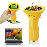 Handy-Mikroskop für Kinder, Ashfly 200X tragbares Taschenmikroskop, 2,0' IPS-Bildschirm USB Microscope LED Lights -Anschluss an PC, Mini-Mikroskop draussen ab 3 Jahren-Orange(Bildungsgeschenk)