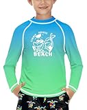 Jungen Lange Ärmel UV Shirt UPF 50+ Schnelltrocknend Sonnenschutz Rashguard Beach Orange 120