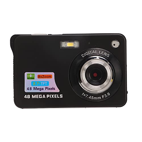 48 MP 8X Zoom 4K Digitalkamera, Anti Shake Taschenkamera mit 2,7 Zoll LCD, Integriertes Fülllicht, Video Vlogging Kamera für die Fotografie