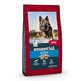 MERA Essential Active Trockenfutter für ausgewachsene aktive Hunde, mit Omega-3 und Omega-6 für Haut und Fell, 4x2kg