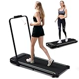 Alphaflow Walking Pad, Laufband für Zuhause mit 4% Steigung, Laufbänder Klappbar 1-12 km/h, Laufband Schreibtisch mit LED-Display und Fernbedienung für Zuhause und Büro