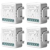 4 Stücke WiFi-Smart-Rollladenschaltermodul: Tuya WiFi Rolladenschalter Modul 2.4GHz Alexa Smart Rolladensteuerung, APP Steuerung, Zeitschaltuhr für Rolladenmotor, funktioniert mit Alexa/Google Home
