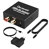 Ozvavzk Da Wandler Optisch auf Cinch Audio Konverter Digital Spdif Adapter 192kHz DAC Konverter Digital zu Analog Wandler Optisches Audiokabel Adapter mit Optischem Kabel für TV Blu-Ray DVD