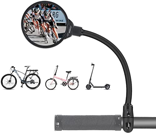 2022 Neu Fahrradspiegel HD Konvexer | 360 ° Verstellbar Drehbar Rückspiegel Fahrrad | Acryl Rückspiegel | Links-Rechts Universal Fahrrad Rückspiegel | FahrradSpiegel für Lenker ebike escooer MTB