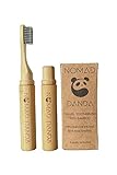 NOMAD PANDA bambus zahnbürste bambus etui, zahnbürste holz, Kohle Zahnbürste mit Zahnbürstenhalter, umweltfreundliche reisezahnbürste klappbar,tragbares Zahnbürstenetui, perfektes reise gadgets