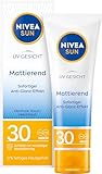 NIVEA SUN UV Gesicht Mattierender Sonnenschutz LSF 30 (50 ml), nicht fettende Sonnencreme für das Gesicht, sofort wirksame Sonnenmilch mit leichter Textur